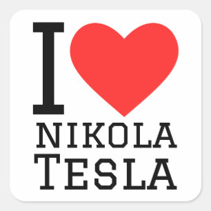 I kärlek Nikola Tesla Fyrkantigt Klistermärke