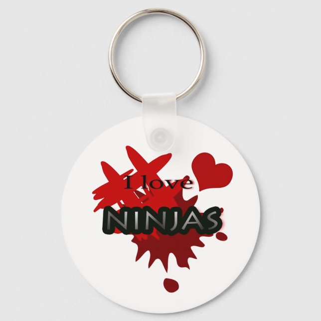I Kärlek Ninjas Keychain Nyckelring (Framsida)