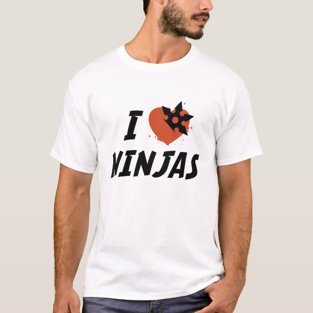 I Kärlek Ninjas T Shirt (Framsida)