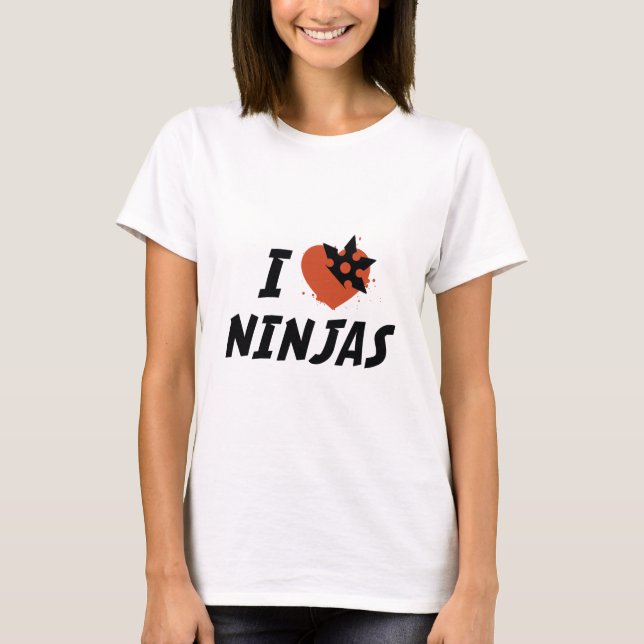 I Kärlek Ninjas T Shirt (Framsida)
