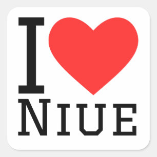 I kärlek niue fyrkantigt klistermärke