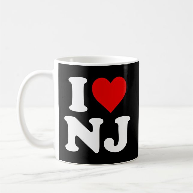 I Kärlek Nj Heart New jersey Kaffemugg (Vänster)