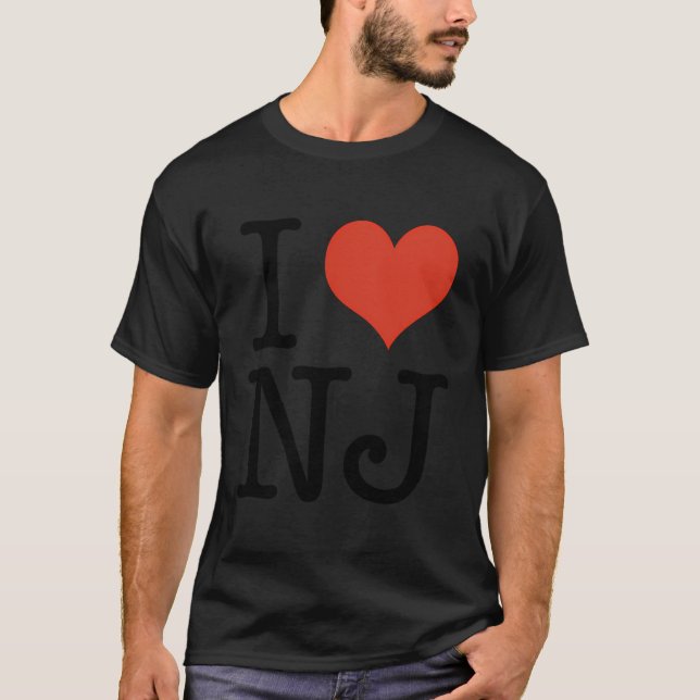 I Kärlek Nj New jersey Förenta staterna T Shirt (Framsida)