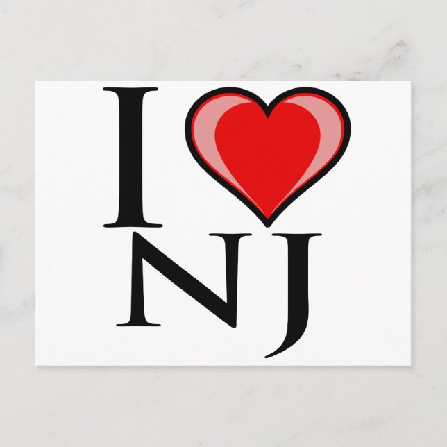 I Kärlek NJ - New jersey Vykort (Framsida)