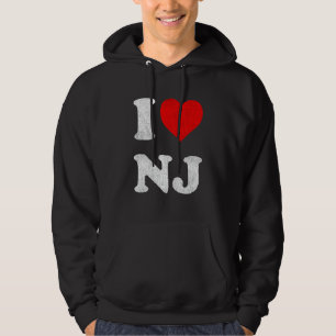 I Kärlek NJ Souvenir I Heart New jersey Hoodie