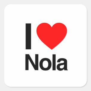 i kärlek nola fyrkantigt klistermärke