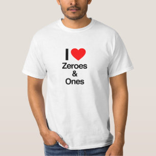 i kärlek-nollor och -nollor t-shirt