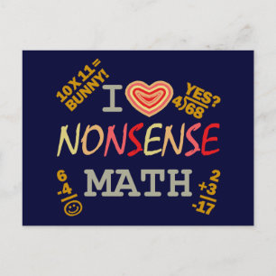 I Kärlek Nonense Math Helg Vykort