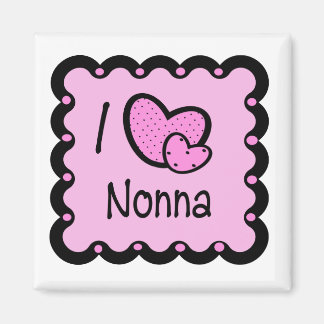 I Kärlek Nonna Cute T-Shirt Magnet