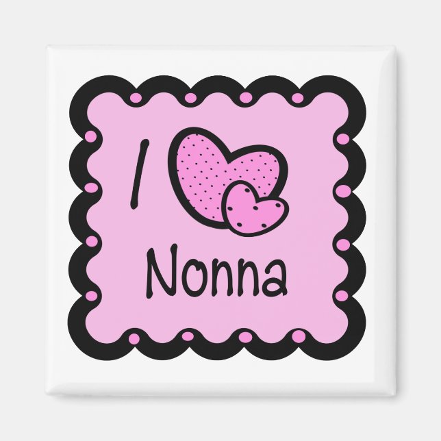 I Kärlek Nonna Cute T-Shirt Magnet (Framsidan)
