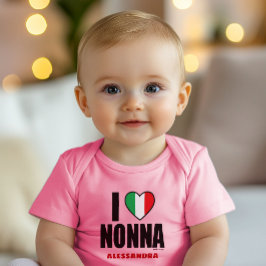I KÄRLEK NONNA personlig Rosa Baby Bodykostym T Shirt