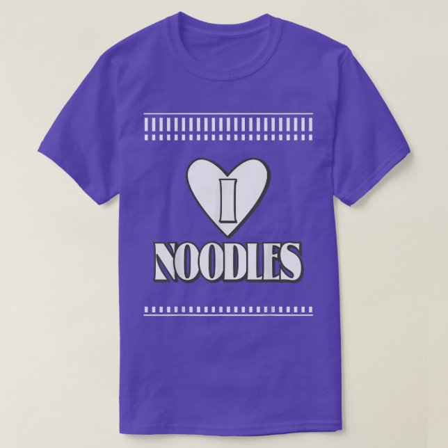 I kärlek Noodles Kawaii Instant Ramen Black and Wh T Shirt (Design framsida)