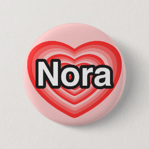 I kärlek Nora. Jag kärlek du Nora. Hjärta Knapp