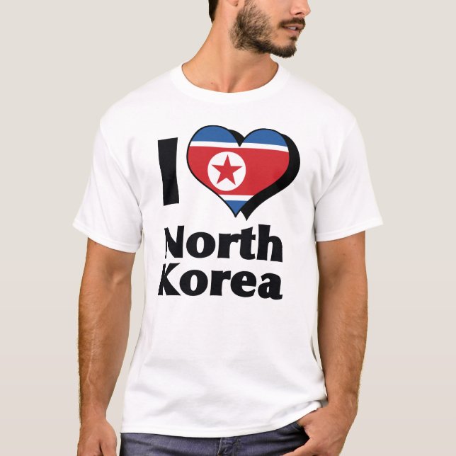 I Kärlek Nordkorea Flagga Shirt T Shirt (Framsida)