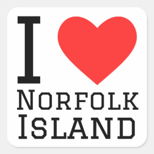 I kärlek Norfolkön Fyrkantigt Klistermärke