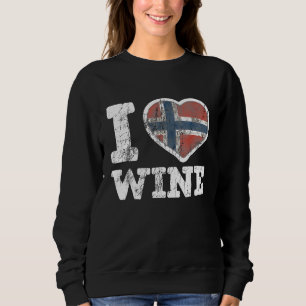I Kärlek Norska Vin Norge Heart Flagga T Shirt