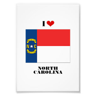 I Kärlek North Carolina Fototryck
