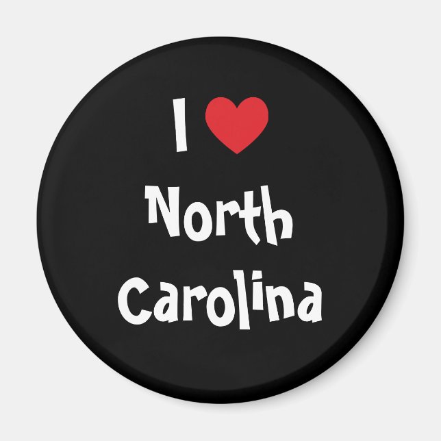I Kärlek North Carolina Magnet (Framsidan)
