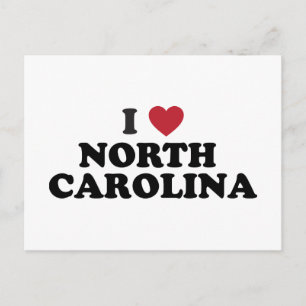 I Kärlek North Carolina Vykort