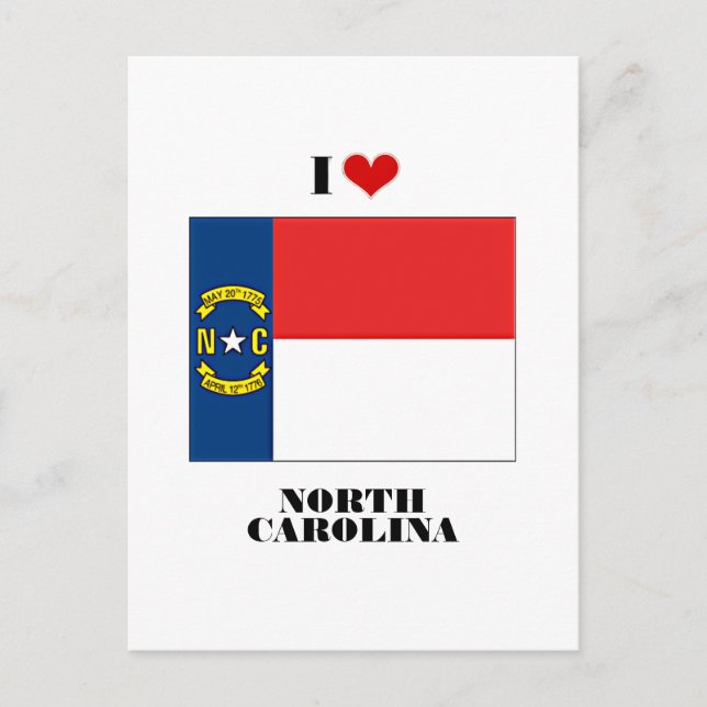 I Kärlek North Carolina Vykort (Framsida)