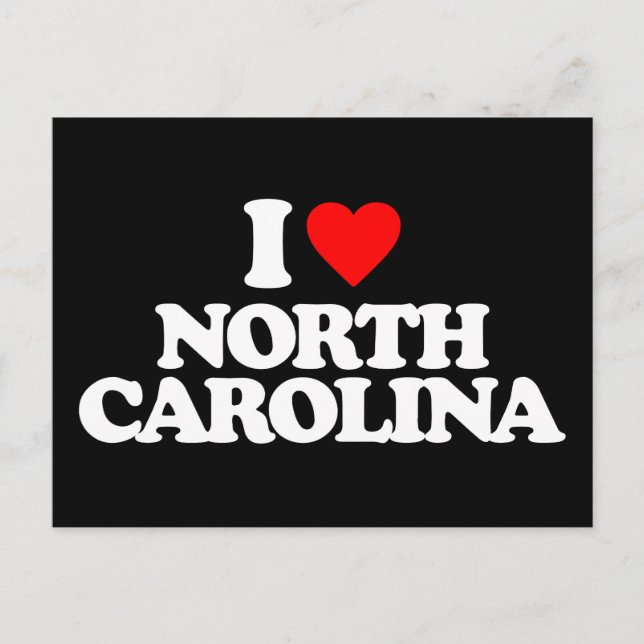 I KÄRLEK NORTH CAROLINA VYKORT (Framsida)