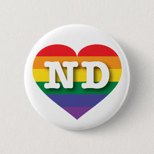 I kärlek North Dakota Gay pride Rainbow Heart Knapp
