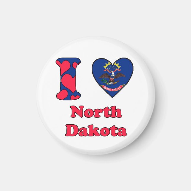 I kärlek North Dakota Magnet (Framsidan)