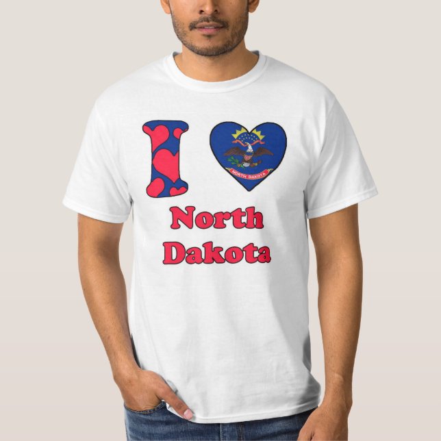 I kärlek North Dakota Tee Shirt (Framsida)
