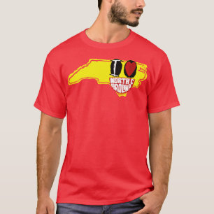 I Kärlek North olina Smiling Lycklig Ansikte T Shirt