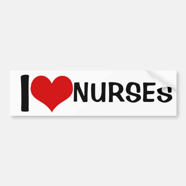 I Kärlek Nurses Bildekal (Framsidan)
