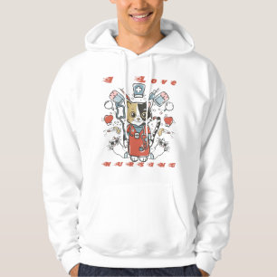 I Kärlek Nursing - Cat Nurse Hoodie
