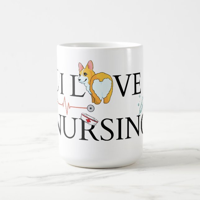 I Kärlek Nursing Corgi Mugg (Center)