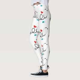 I Kärlek Nursing mönster, kvinnlig lag Leggings