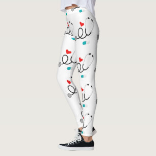 I Kärlek Nursing mönster, kvinnlig lag Leggings