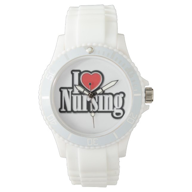 "I Kärlek Nursing" Sporty Silicon Watch Armbandsur (Framsida)
