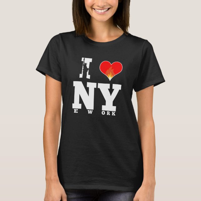 I Kärlek NY I Kärlek New York-New York-Älskare T Shirt (Framsida)
