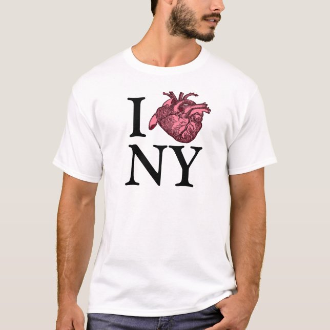 I Kärlek NY med anatomiskt korrekt t-shirt för hjä (Framsida)