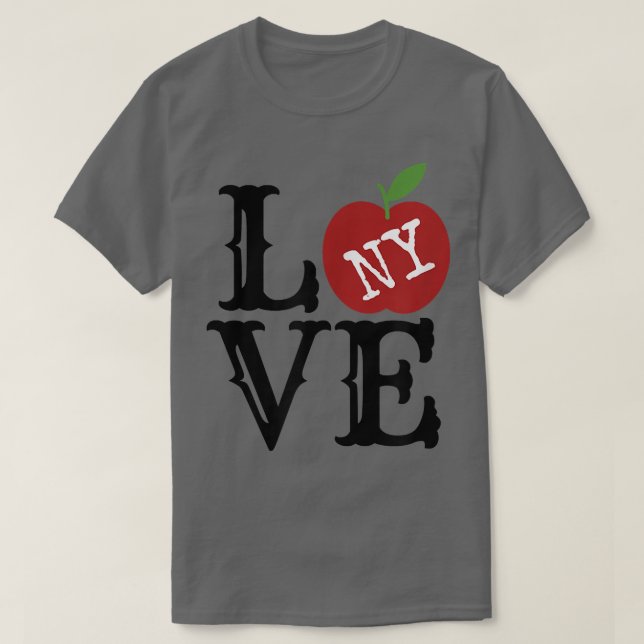 I Kärlek NY med äppleNew York-skjorta T Shirt (Design framsida)