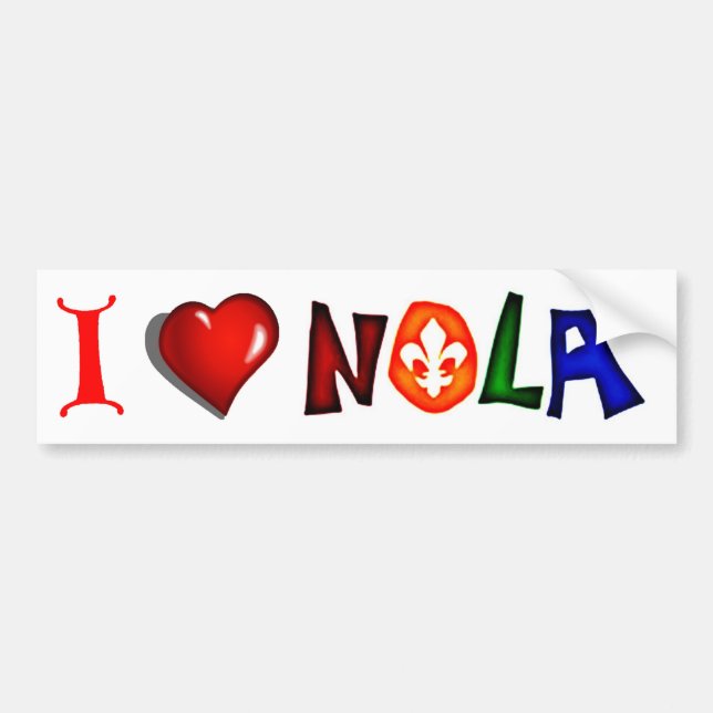 I KÄRLEK NYA ORLEANER LOUISIANA BUMPER STICKER BILDEKAL (Framsidan)