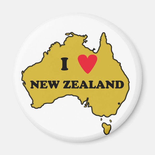 I Kärlek Nya Zeeland (Australien) Magnet (Framsidan)