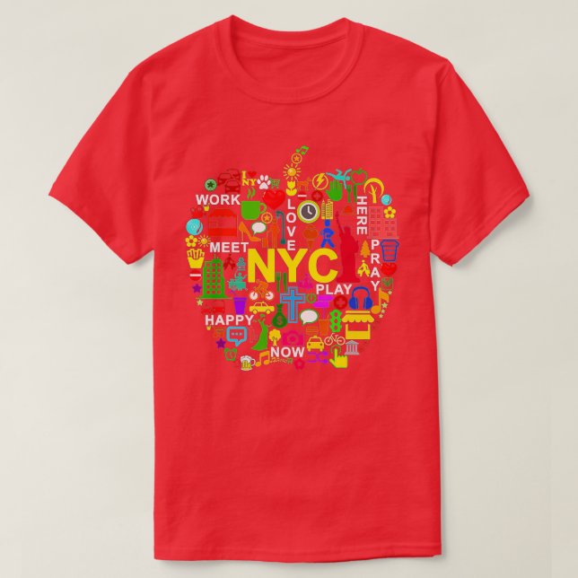 I KÄRLEK NYC ÄR NEW YORK CITY BIG APPLE T SHIRT (Design framsida)