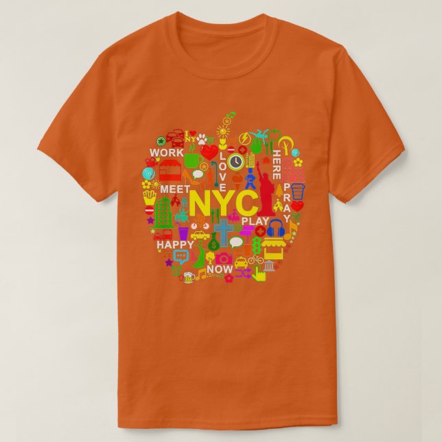 I KÄRLEK NYC ÄR NEW YORK CITY BIG APPLE T SHIRT (Design framsida)