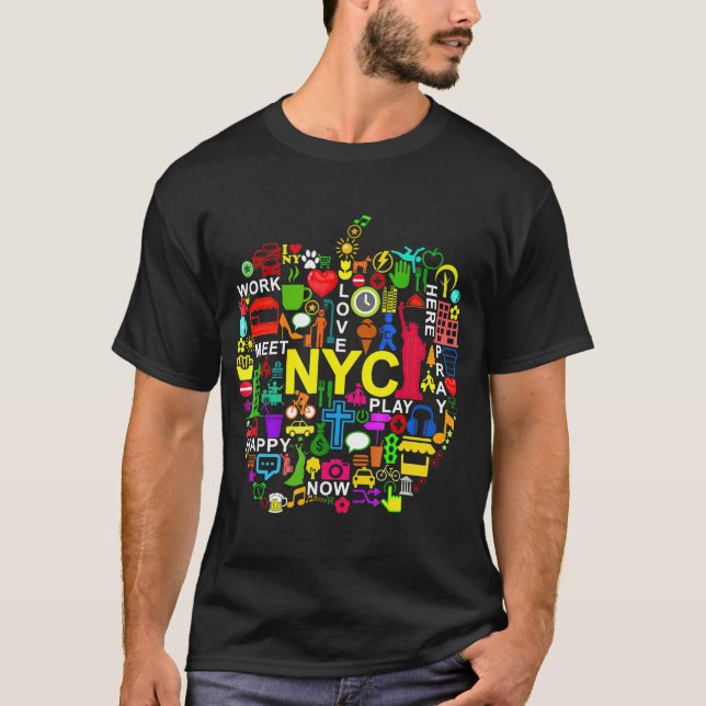 I KÄRLEK NYC är NEW YORK CIY BIG APPLE -gigapixel T Shirt (Framsida)