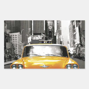 I Kärlek NYC - New York Taxi Rektangulärt Klistermärke