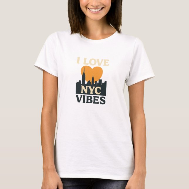 I Kärlek NYC Vibes T Shirt (Framsida)