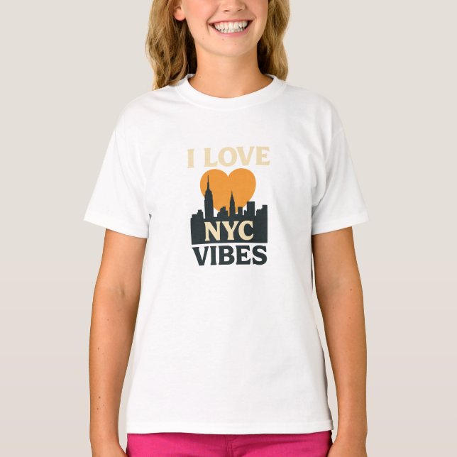I Kärlek NYC Vibes T Shirt (Framsida)