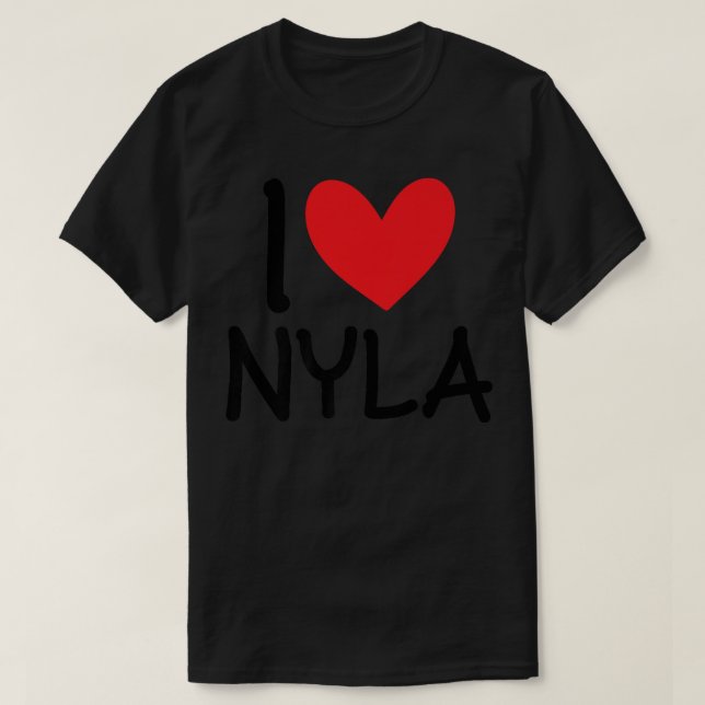 I Kärlek Nyla Namn Personlig Girl Woman BFF Frien T Shirt (Design framsida)