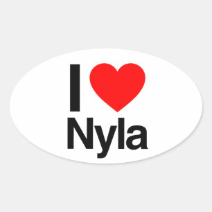 i kärlek nyla ovalt klistermärke