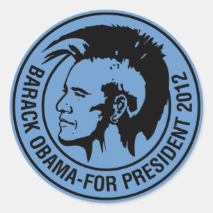 I Kärlek Obama 2012 Runt Klistermärke