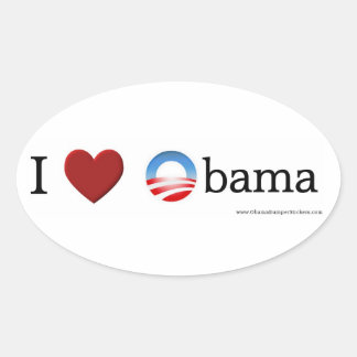 I kärlek Obama Oval Sticker Ovalt Klistermärke
